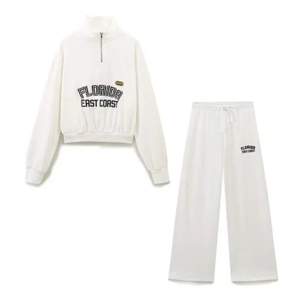 Savannah – Szerokie spodnie – Nadmorski zestaw z półzamkiem